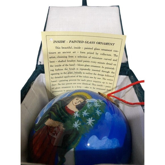 Christmas Holiday Ornaments Glass Inside Art Reversed Hand Painted Peggy Abrams - Picture 15 of 15